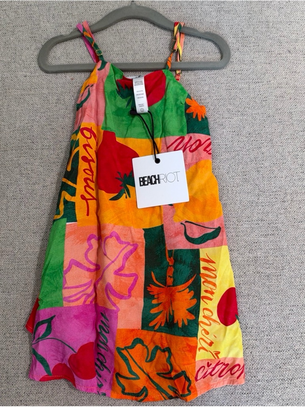 BEACH RIOT Girls' Multicolor Tropical Print Sundress